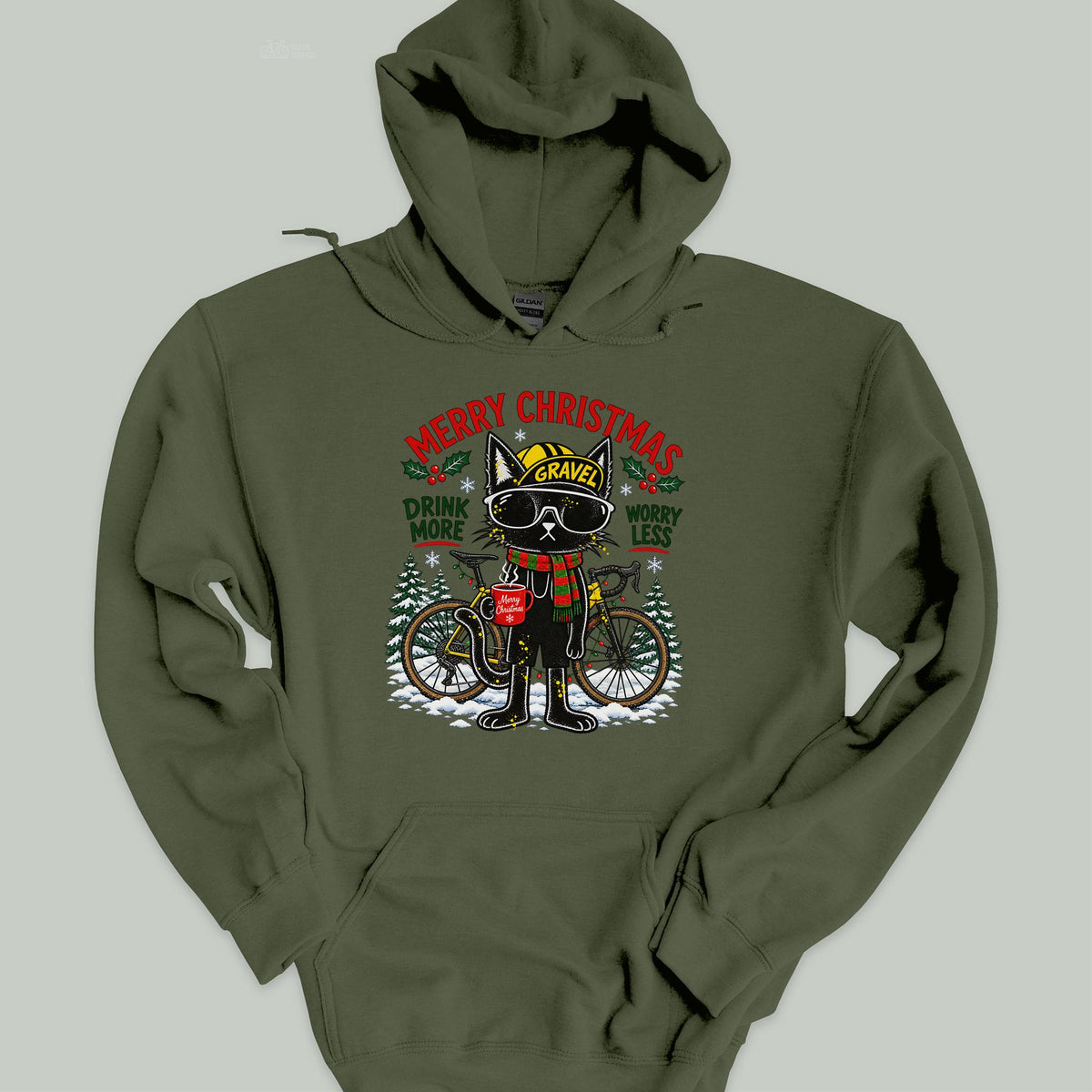 Merry Christmas Cool Cat Hoodie