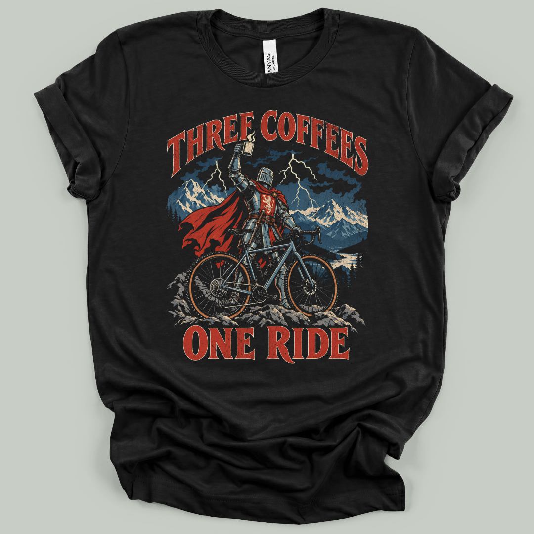 Three Coffees One Ride T-Shirt