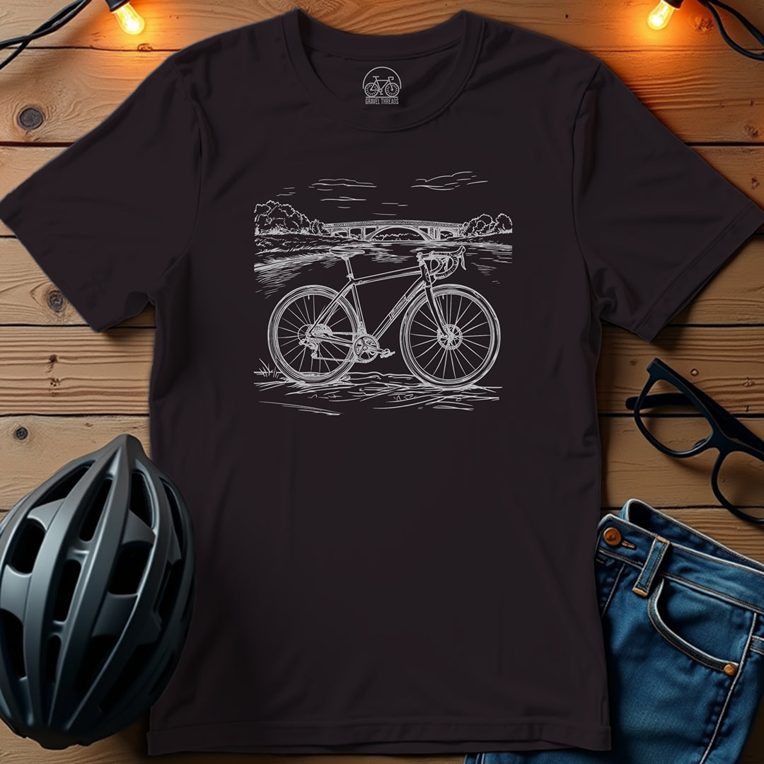 Bridge to Adventure Gravel Biking T-Shirt