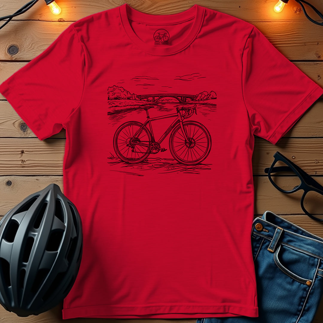 Bridge to Adventure Gravel Biking T-Shirt