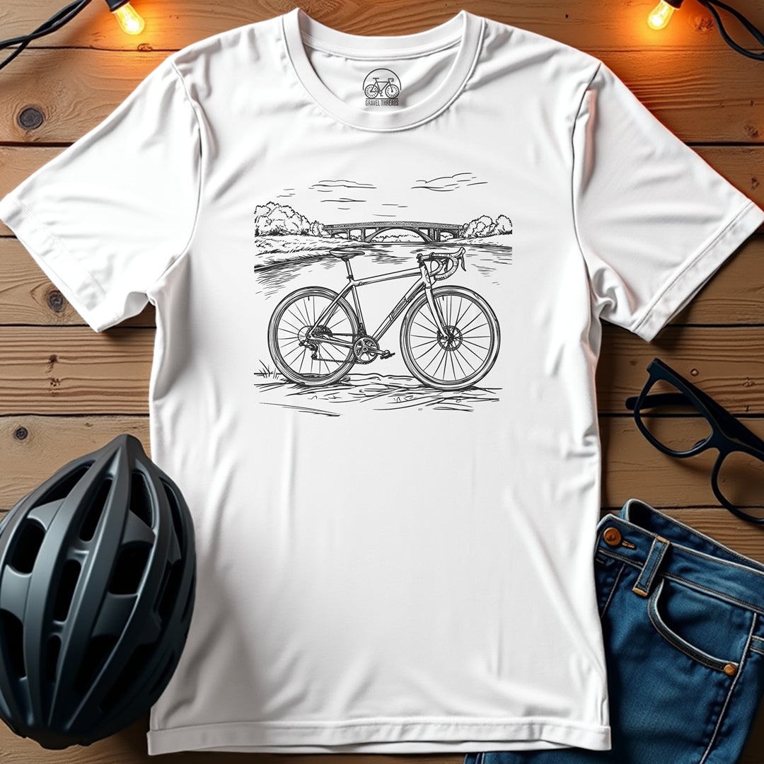 Bridge to Adventure Gravel Biking T-Shirt