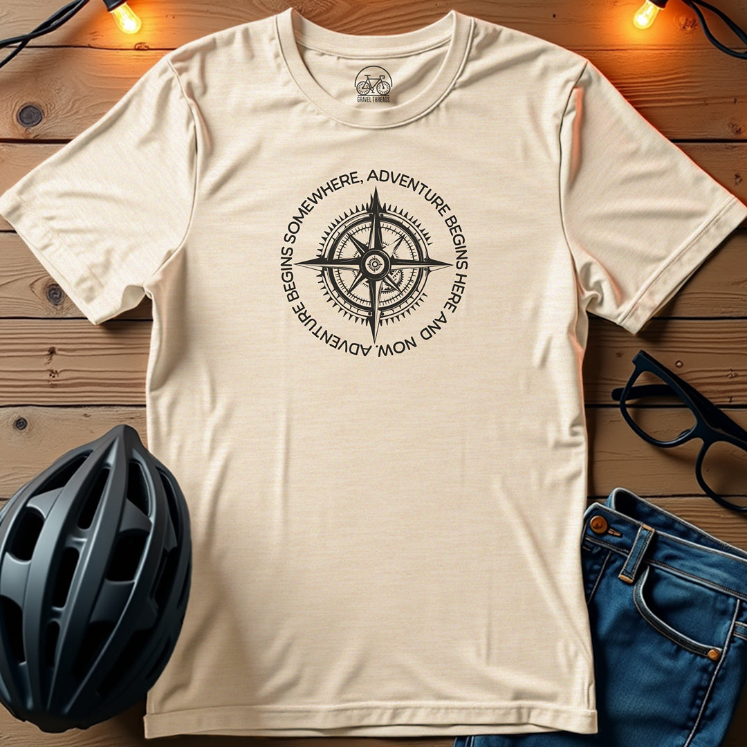 The Adventure Begins Gravel Awaits T-Shirt