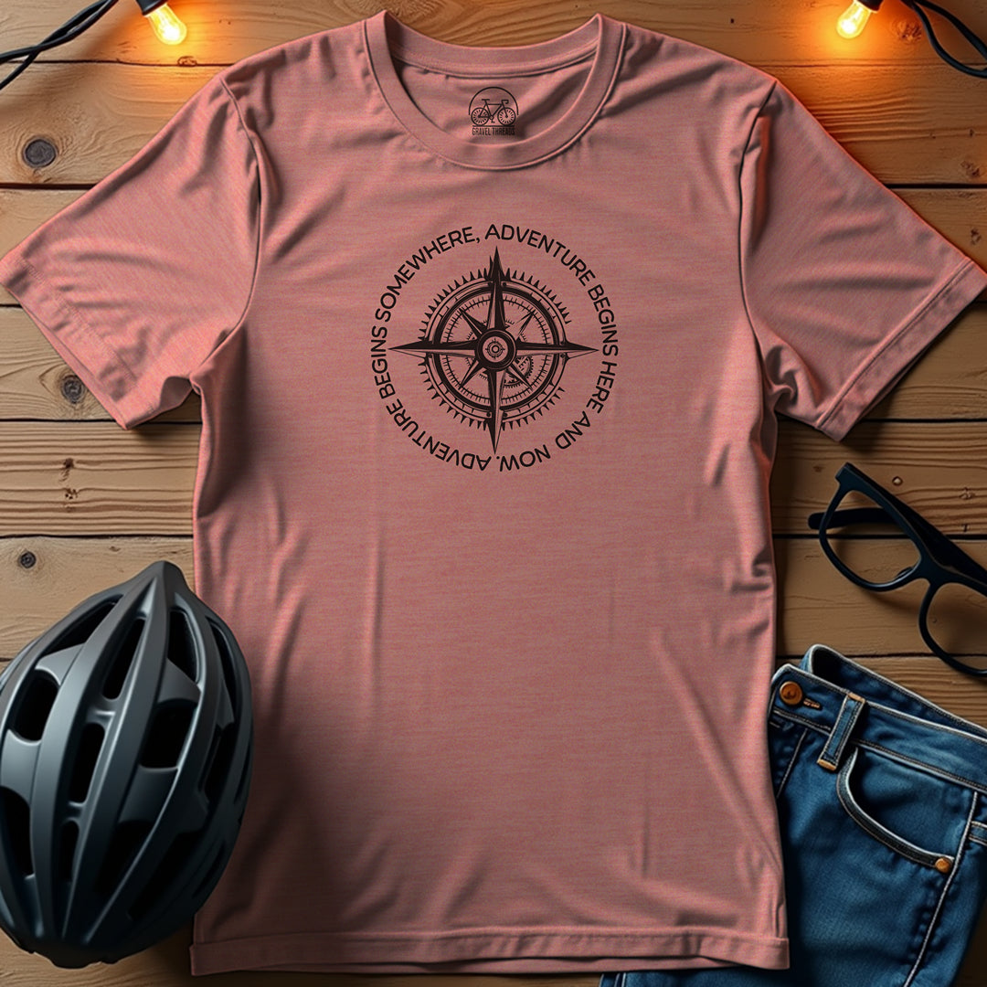 The Adventure Begins Gravel Awaits T-Shirt