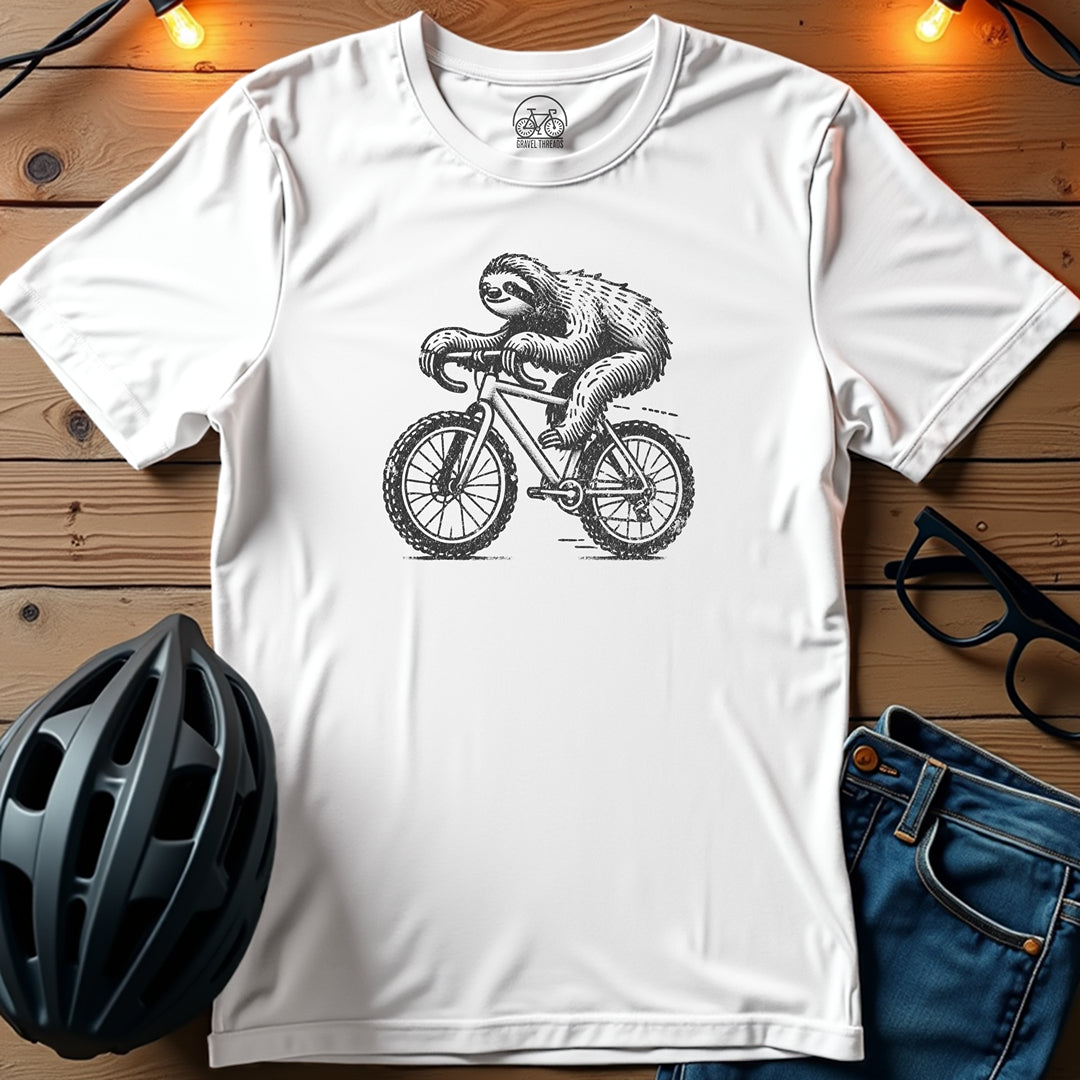 Gravel Sloth Slow and Steady on the Trails T-Shirt