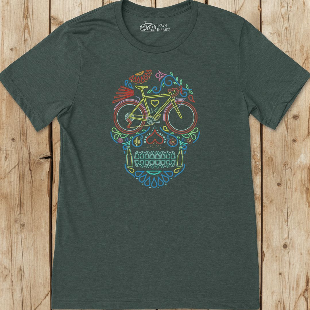 Cycling Sugar Skull T-Shirt