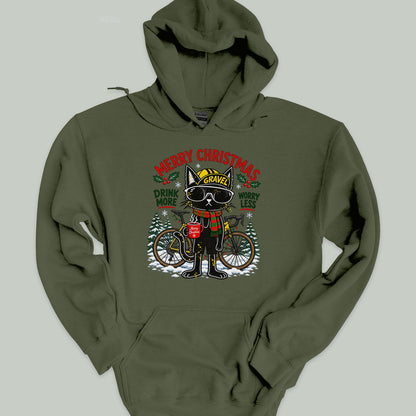 Merry Christmas Cool Cat Hoodie