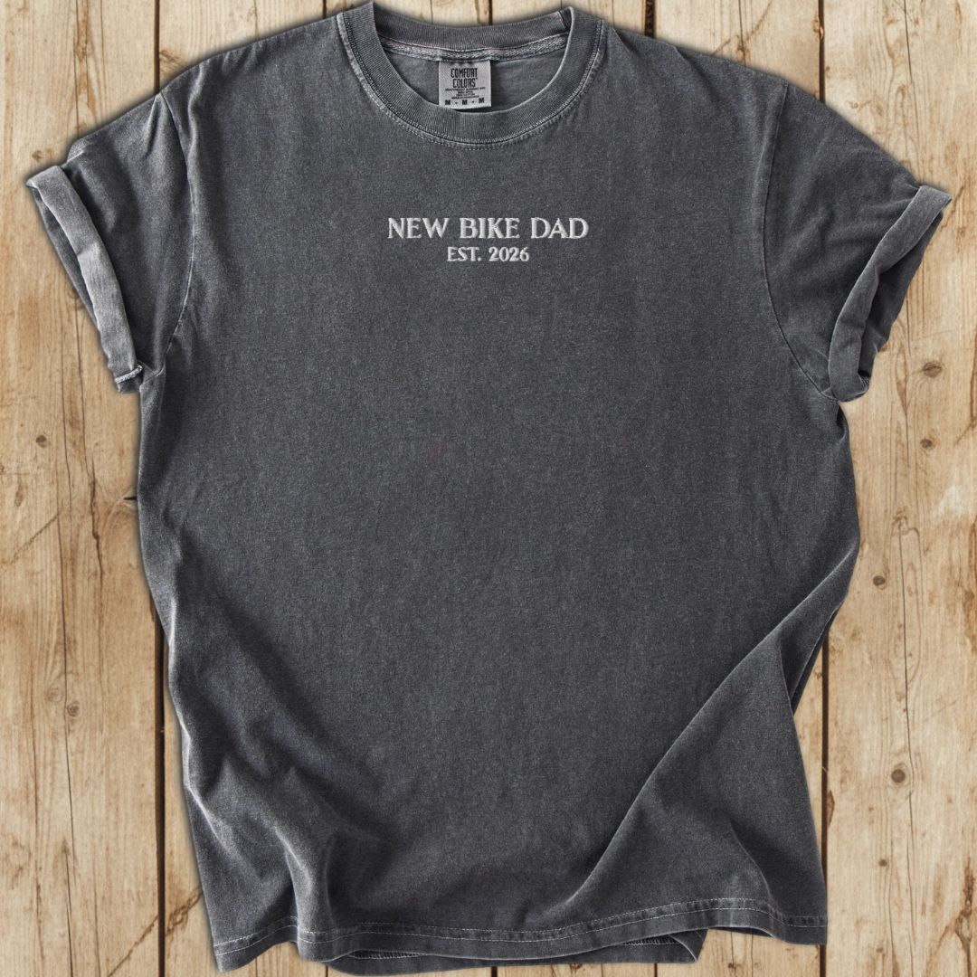 Embroidered New Bike Dad T-Shirt