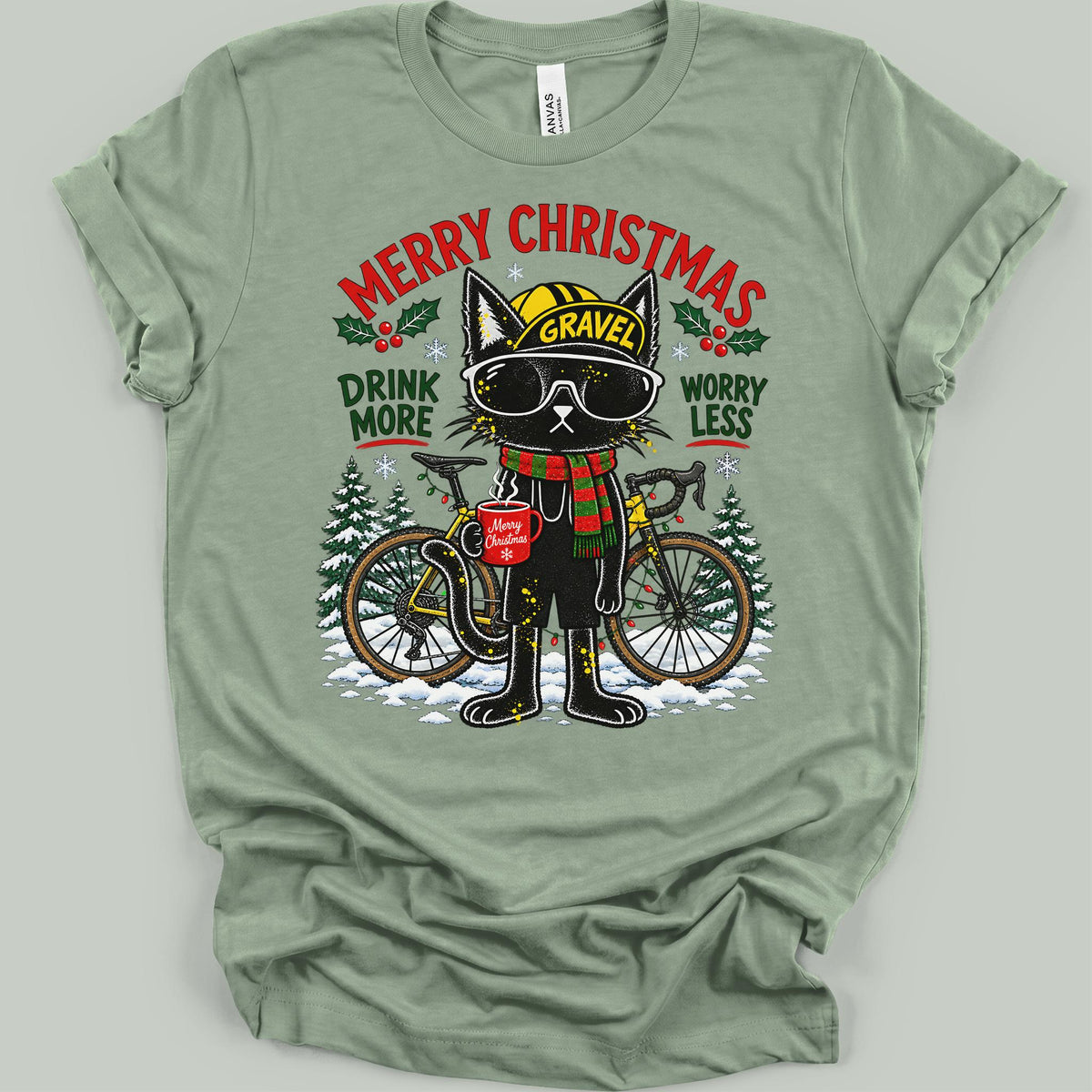 Merry Christmas Cool Cat T-Shirt