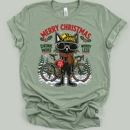 Merry Christmas Cool Cat T-Shirt
