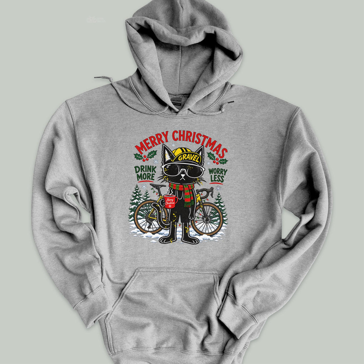 Merry Christmas Cool Cat Hoodie