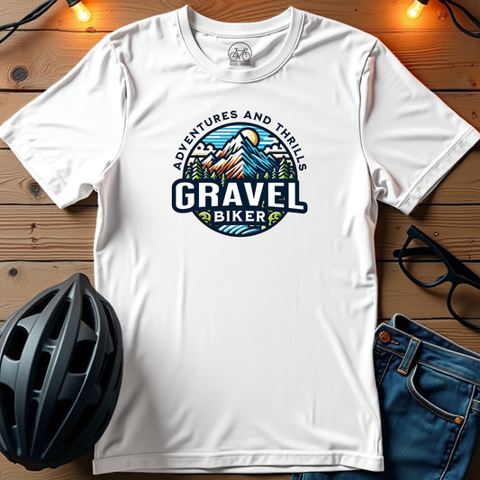 Adventures & Thrills Gravel Biker T-Shirt