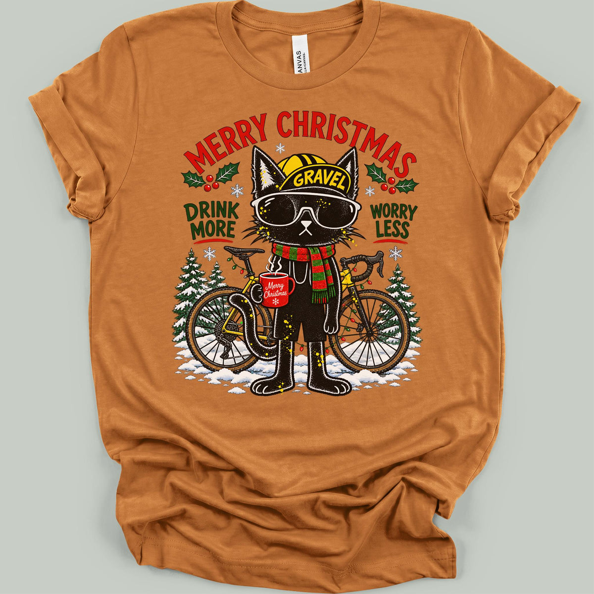 Merry Christmas Cool Cat T-Shirt