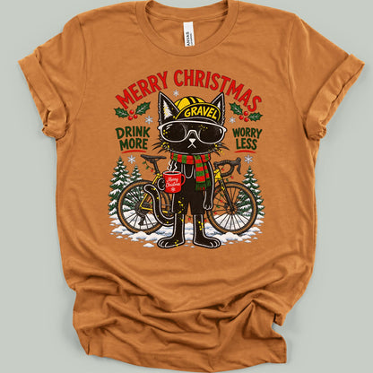 Merry Christmas Cool Cat T-Shirt